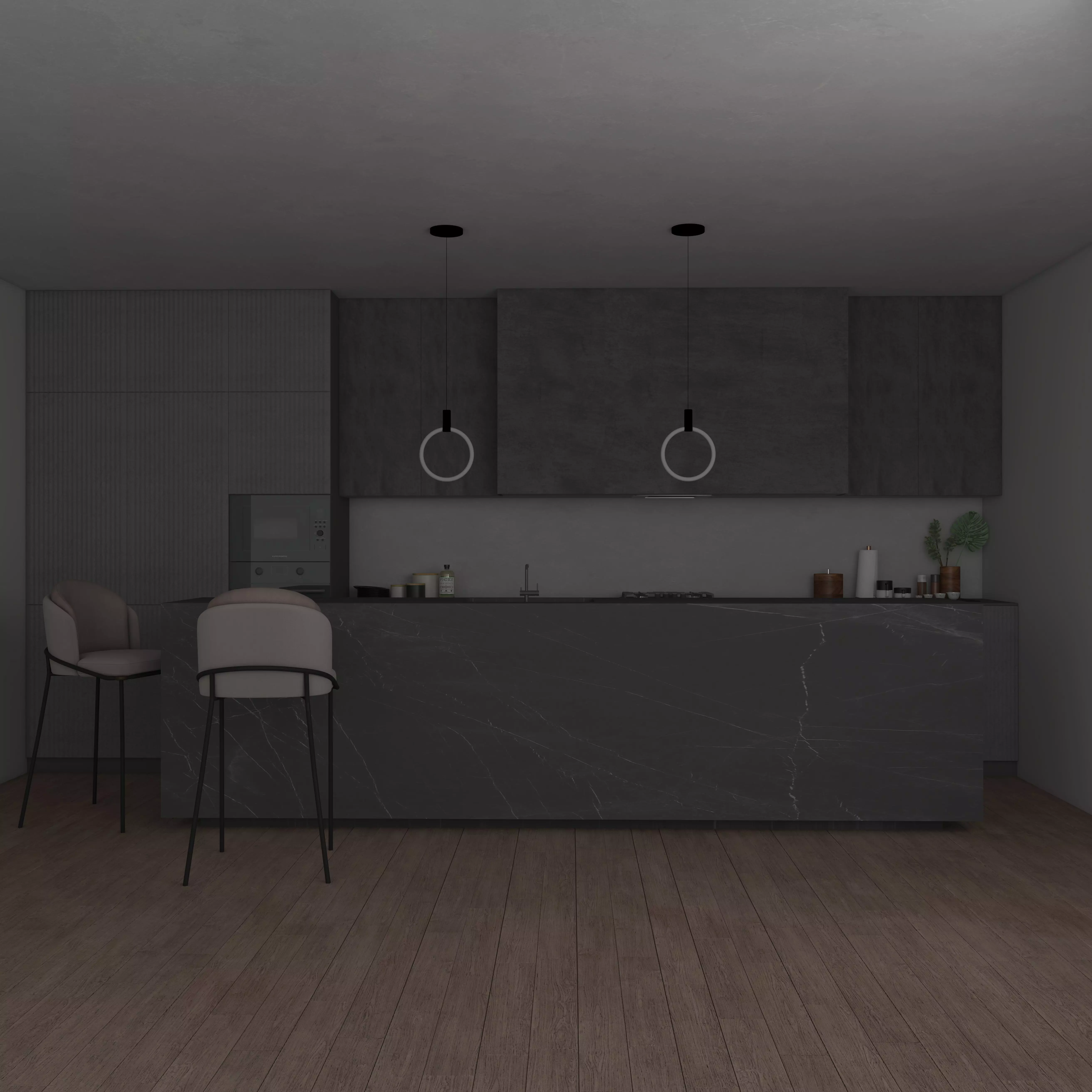 modern kitchen 3D model_0