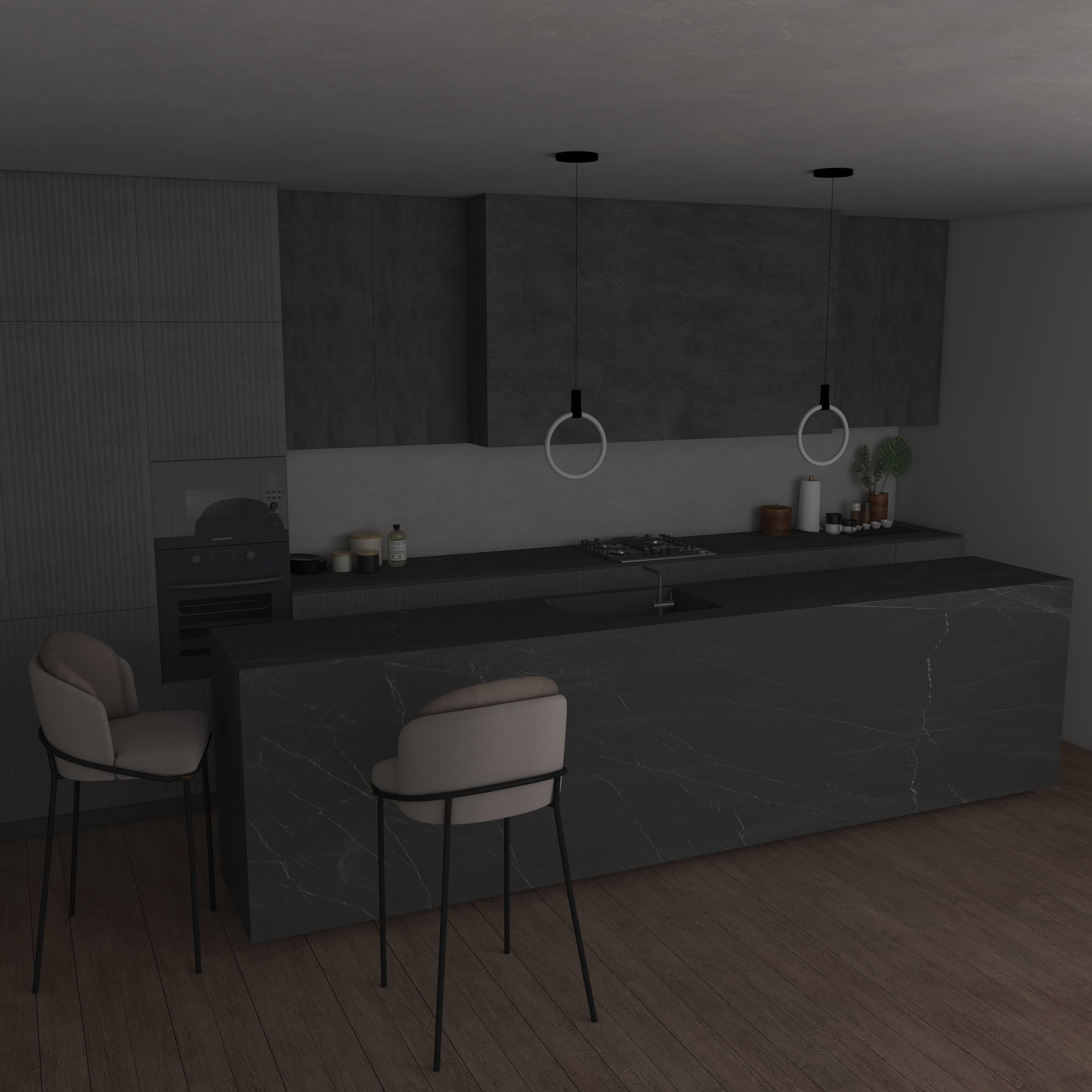 modern kitchen 3D model_1