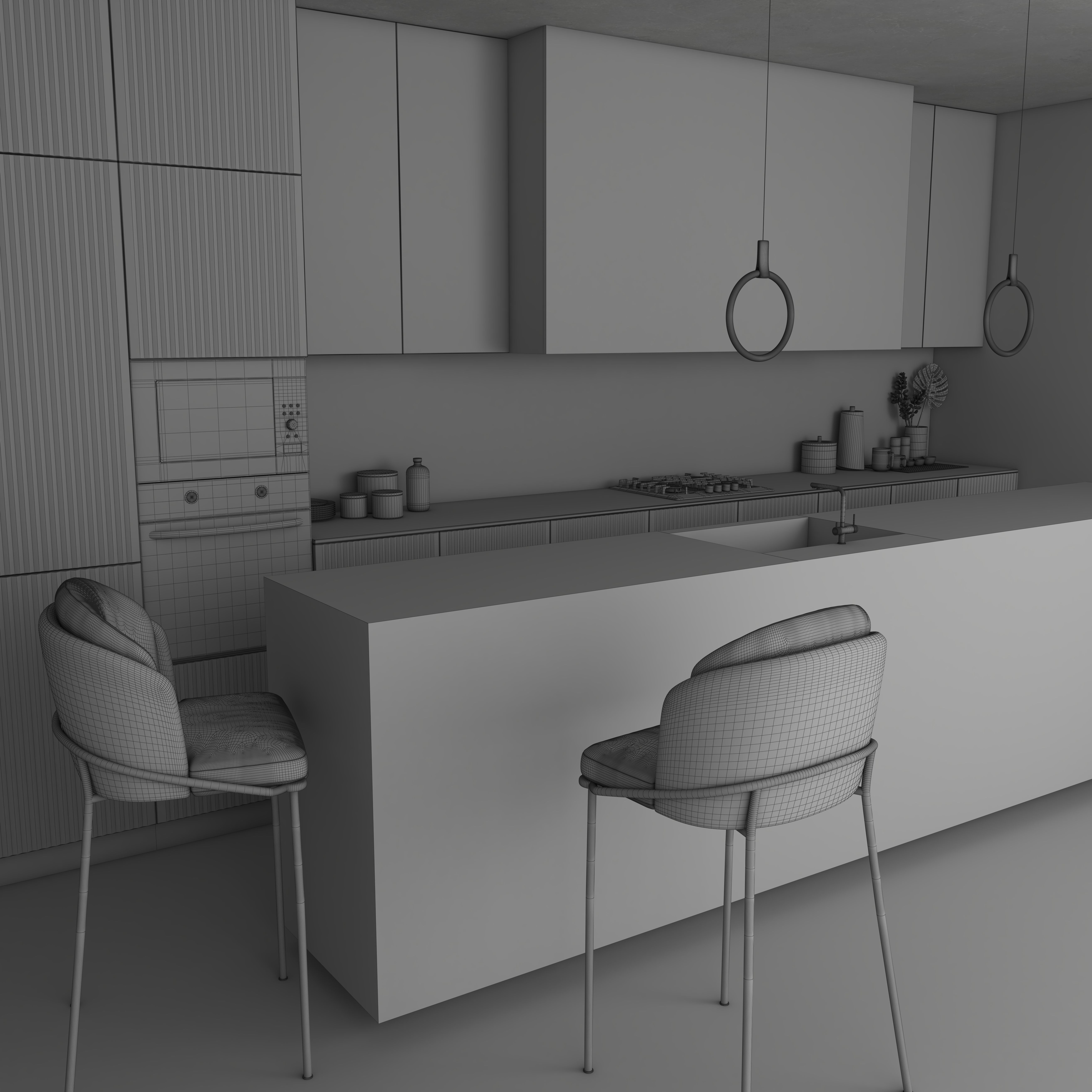 modern kitchen 3D model_4