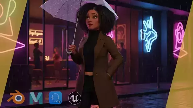 Classic Afro - Cartoon Black African Woman