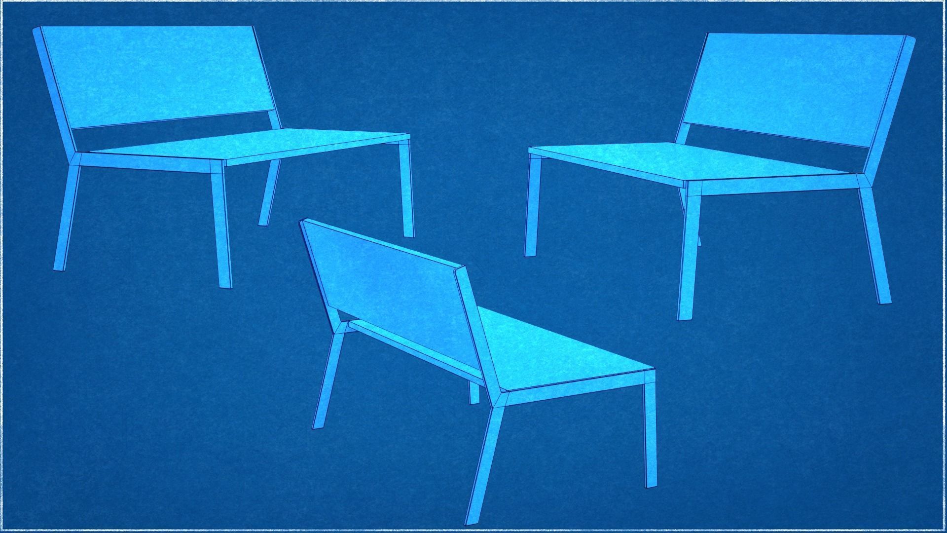 Collection of two Deckchair Low-Poly Low-poly 3D model_10