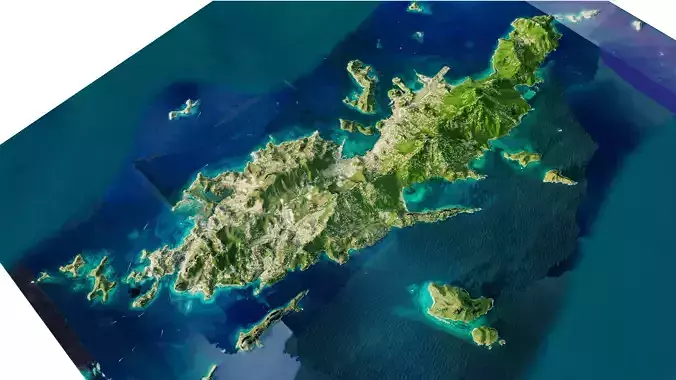 Saint Thomas Island full 3d model terrain
