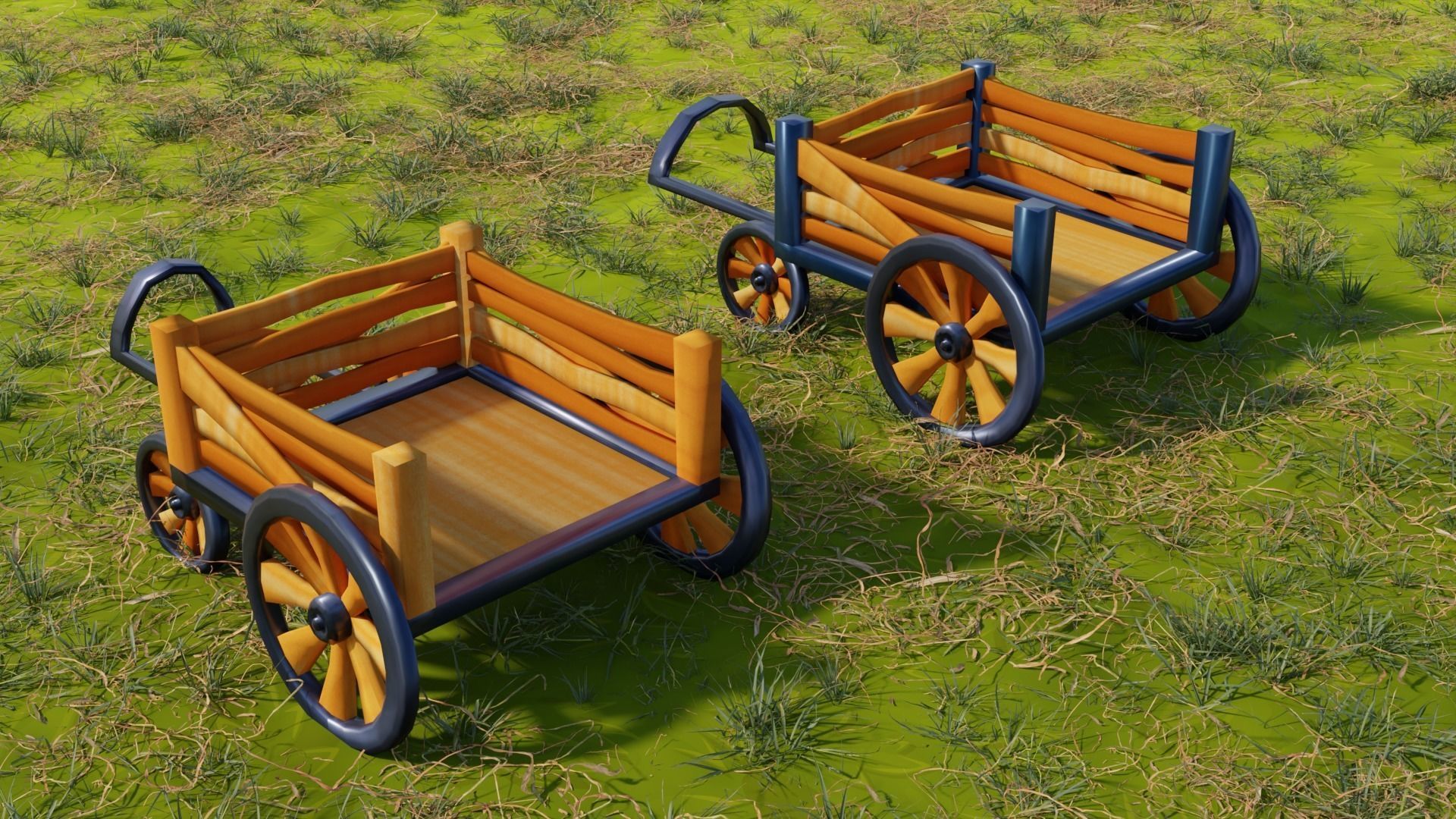 Cart Stylized Low-Poly Low-poly 3D model_4