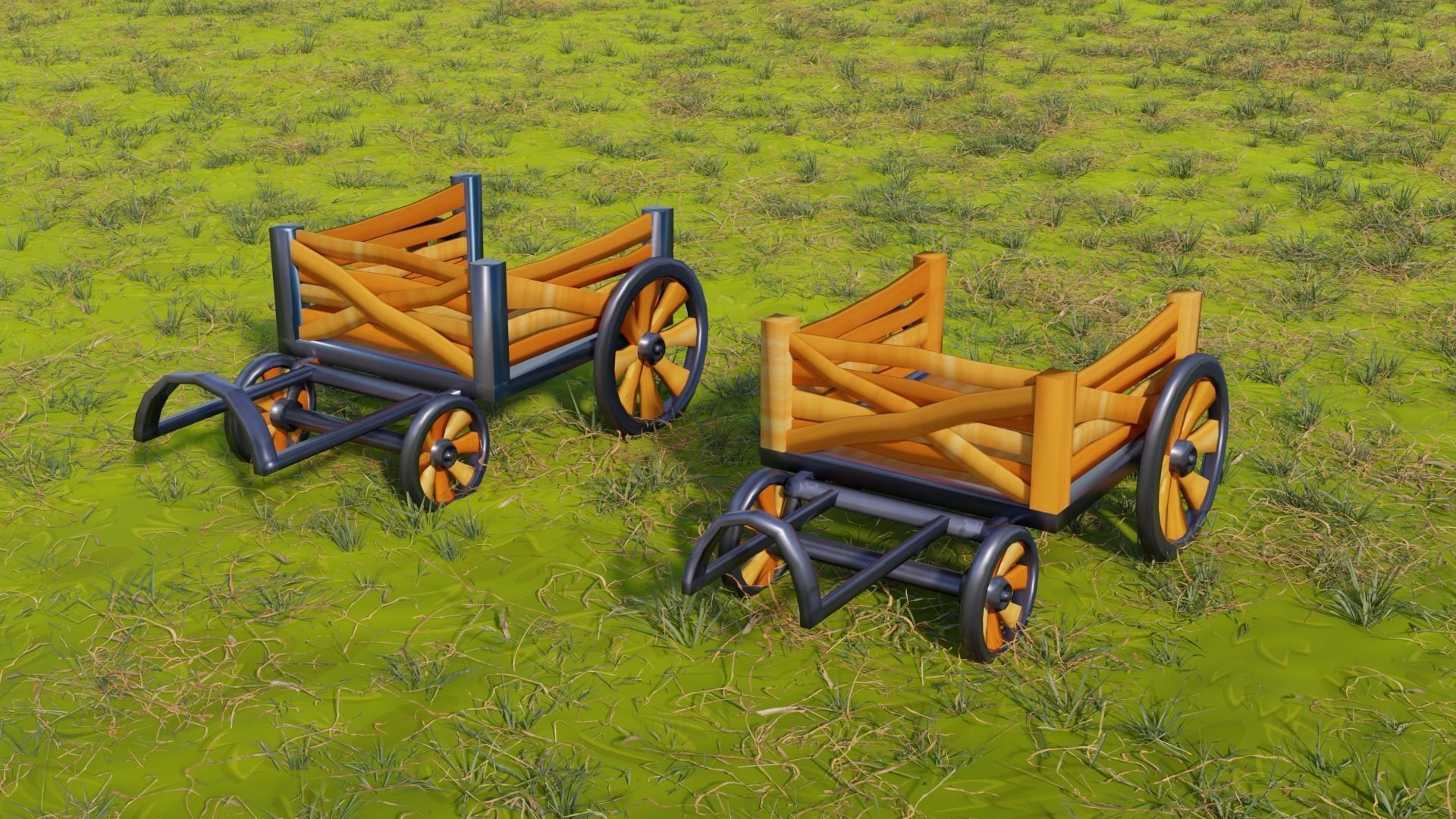 Cart Stylized Low-Poly Low-poly 3D model_3