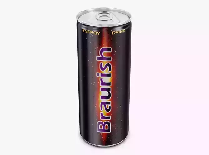 Braurish Energy Drink Can 250ml Simple M 1 3D model