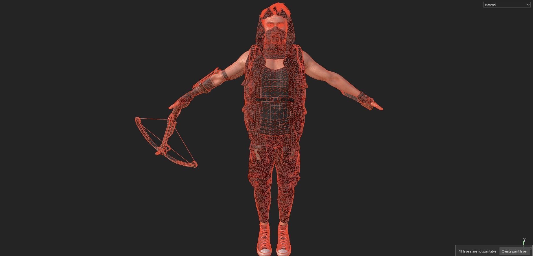 Zombie Slayer Character Low-poly 3D model_23