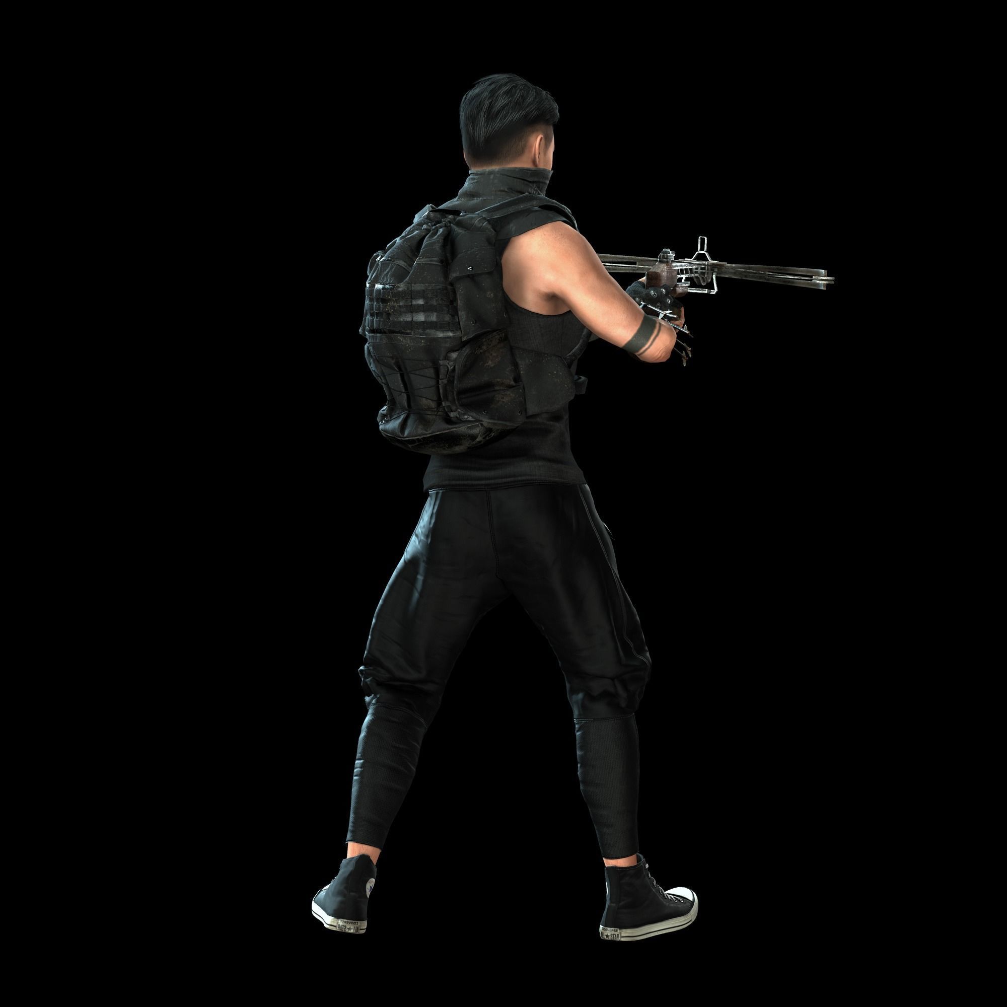 Zombie Slayer Character Low-poly 3D model_15