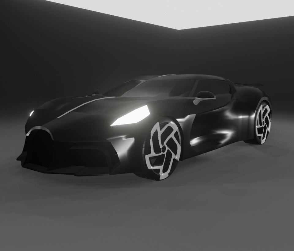 Bugatti la Voiture Noire Low-poly 3D model_11