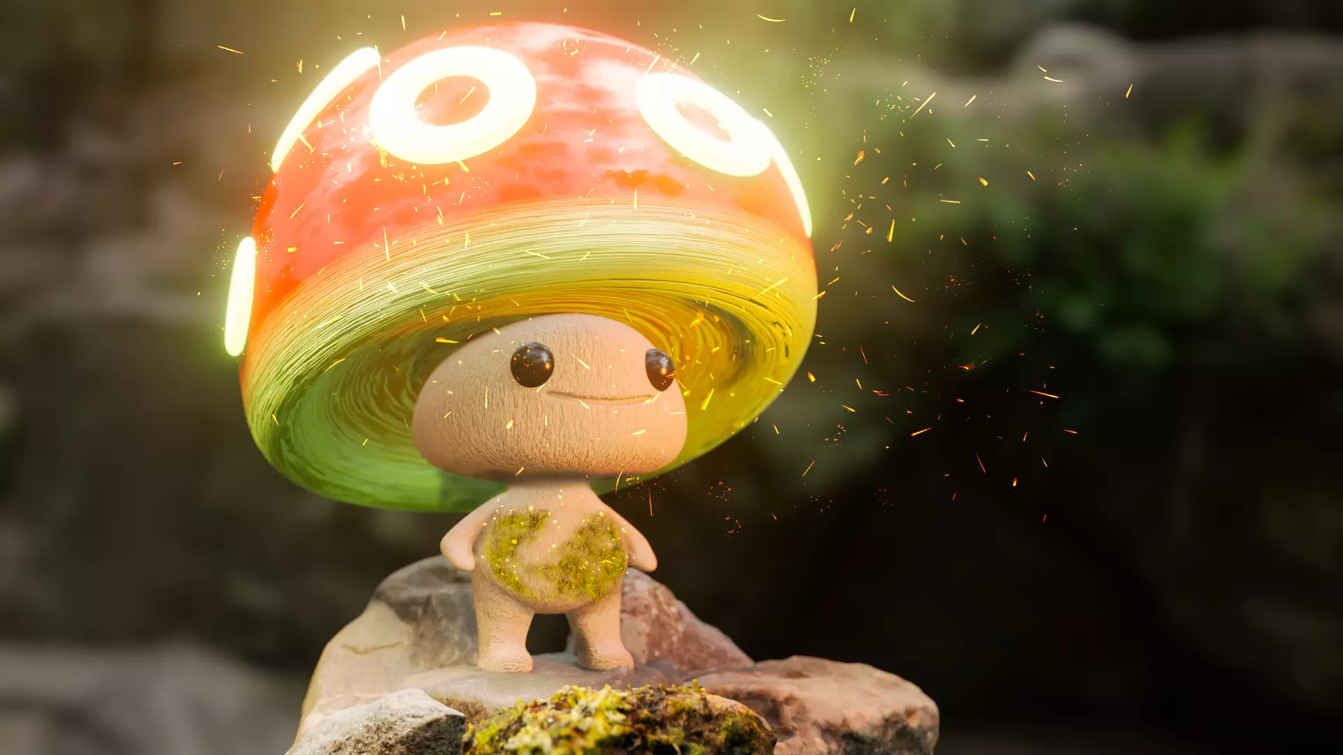 Glowing forest mushroom 3D print model