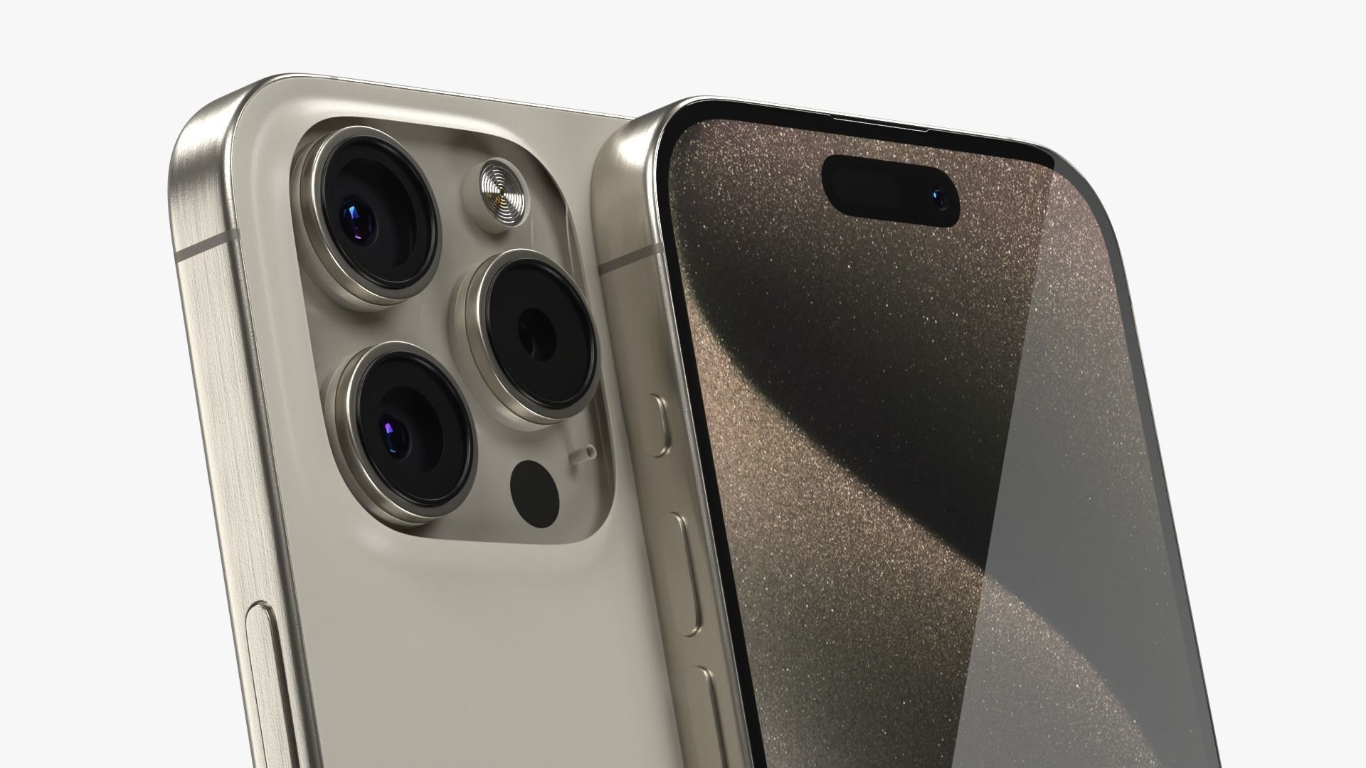 iPhone 15 Pro Natural Titanium 3D model_3