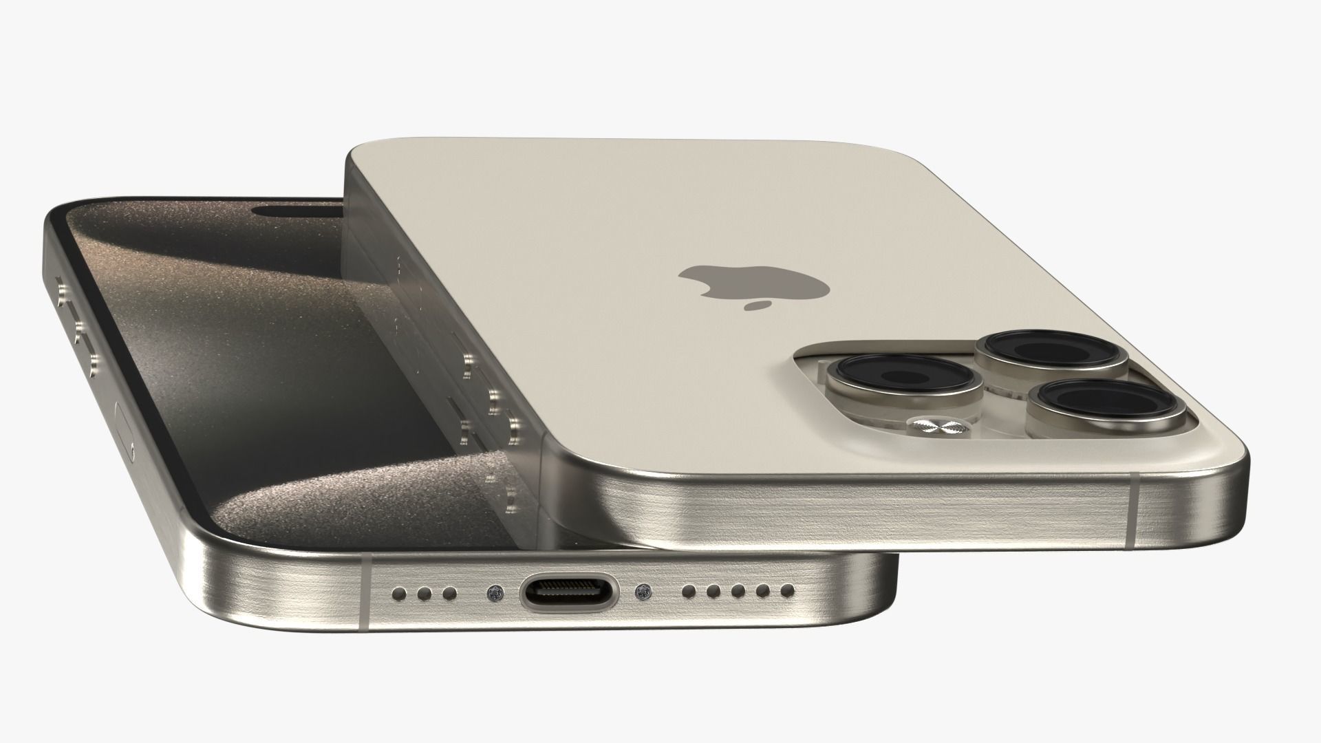 iPhone 15 Pro Natural Titanium 3D model_6