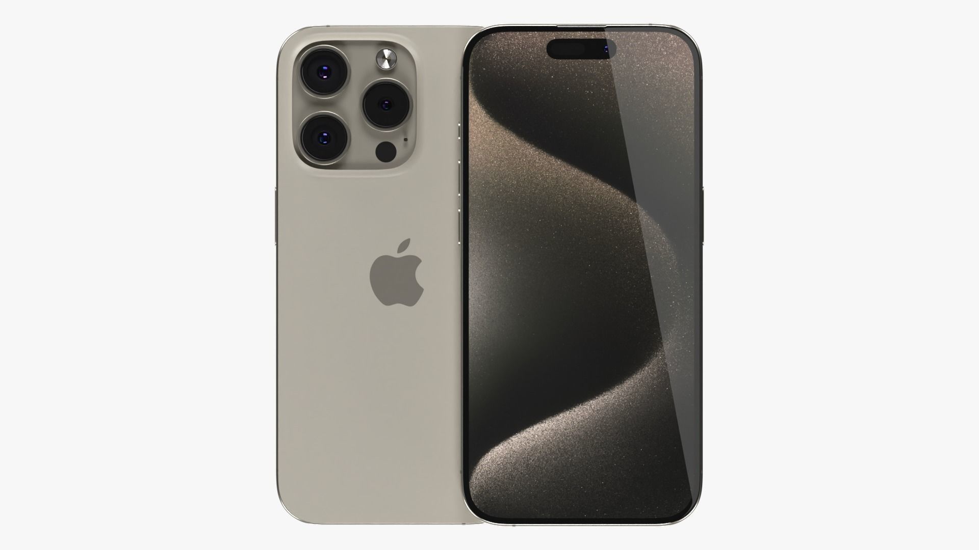 iPhone 15 Pro Natural Titanium 3D model_1