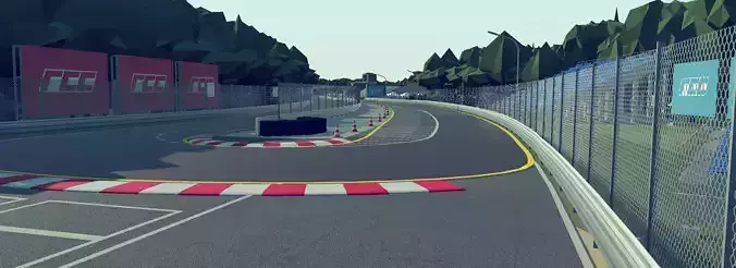 Cartoon Race Track Nuremberg Low-poly 3D model
