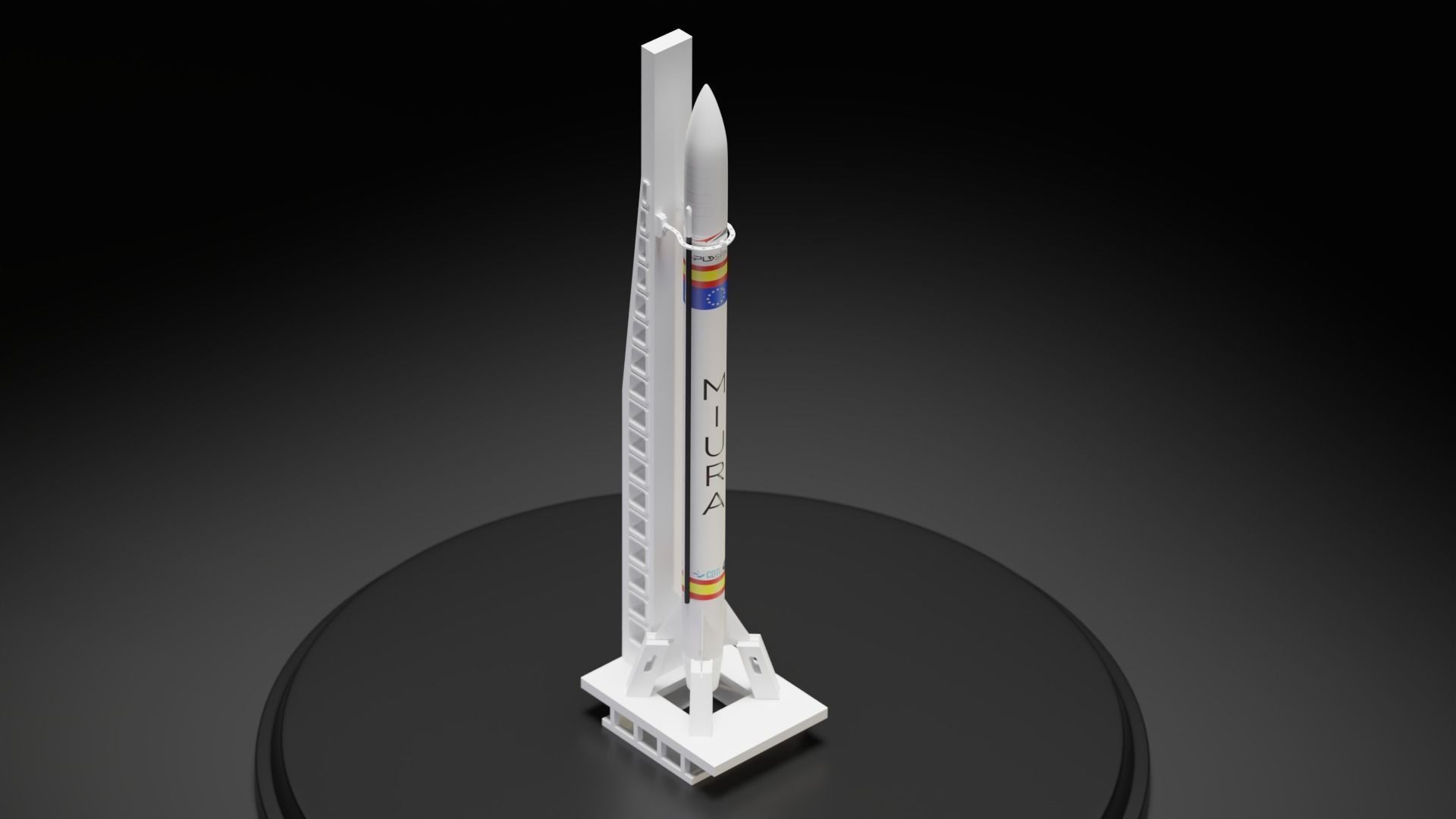 Miura1 Rocket and Launch Tower by PLD Space STL format 3D print model_2