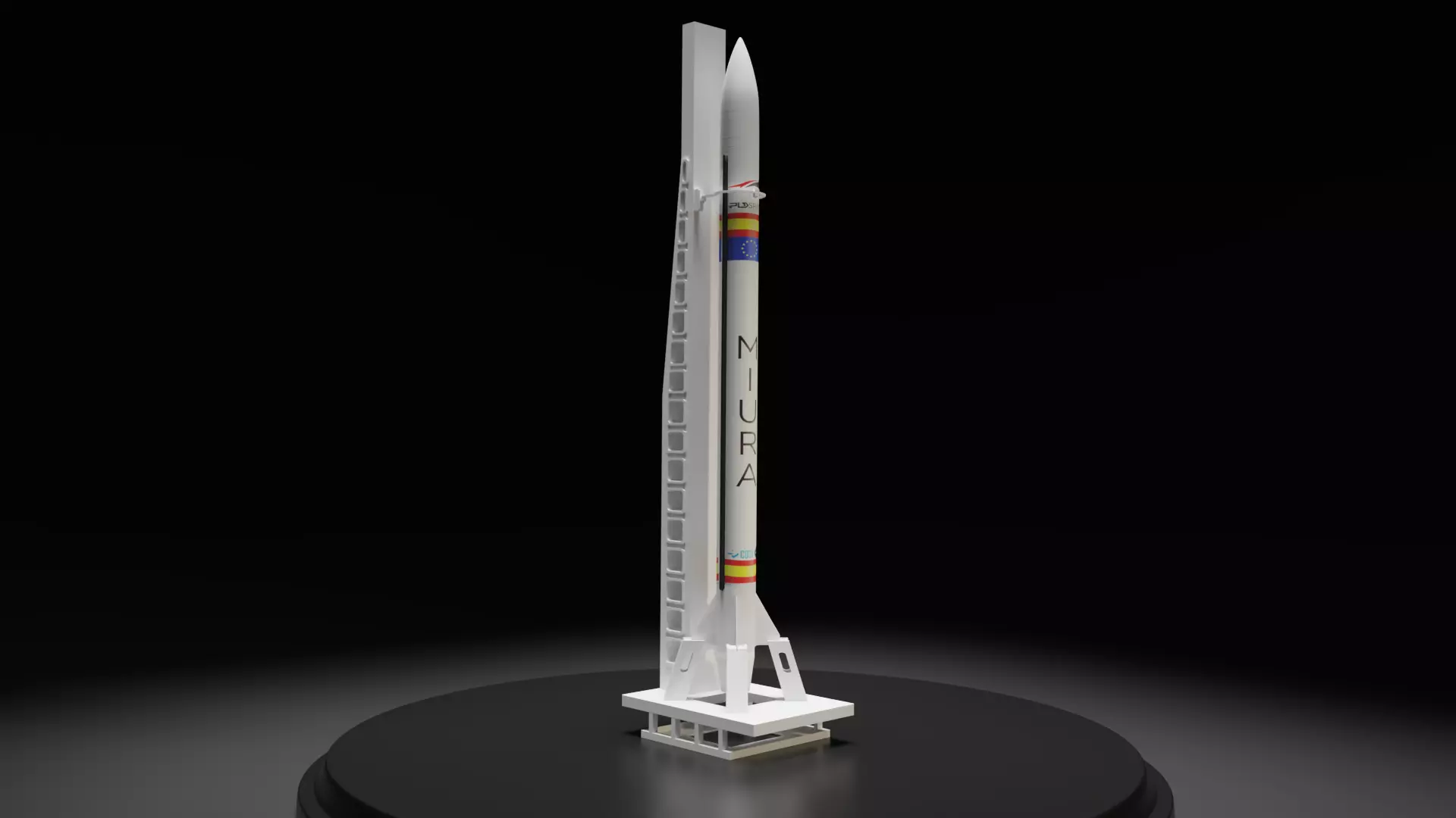 Miura1 Rocket and Launch Tower by PLD Space STL format 3D print model_0