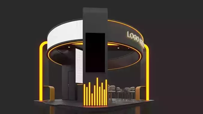 Exhibition Stand - 6m x 6m 3D model 3D model 3D model 3D model