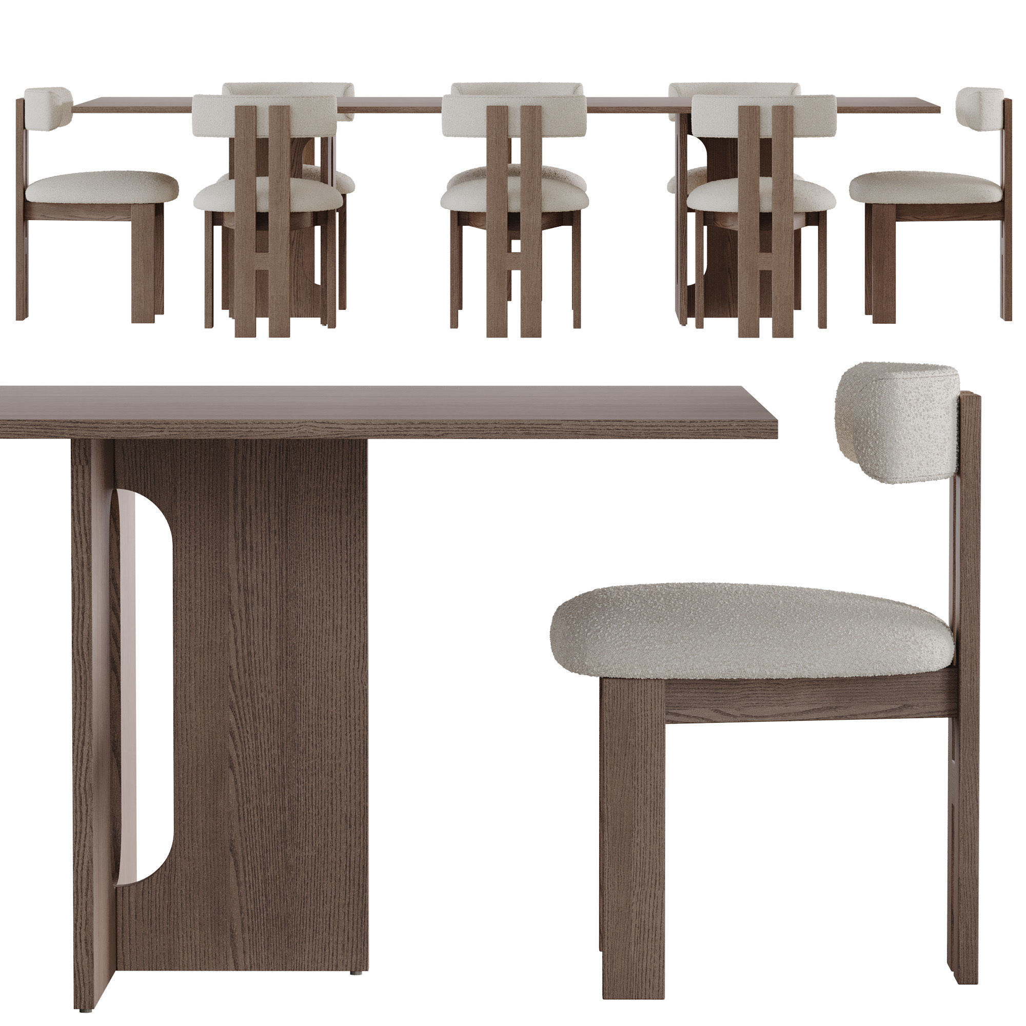 Audo Copenhagen ANDROGYNE DINING TABLE set 3D model_1