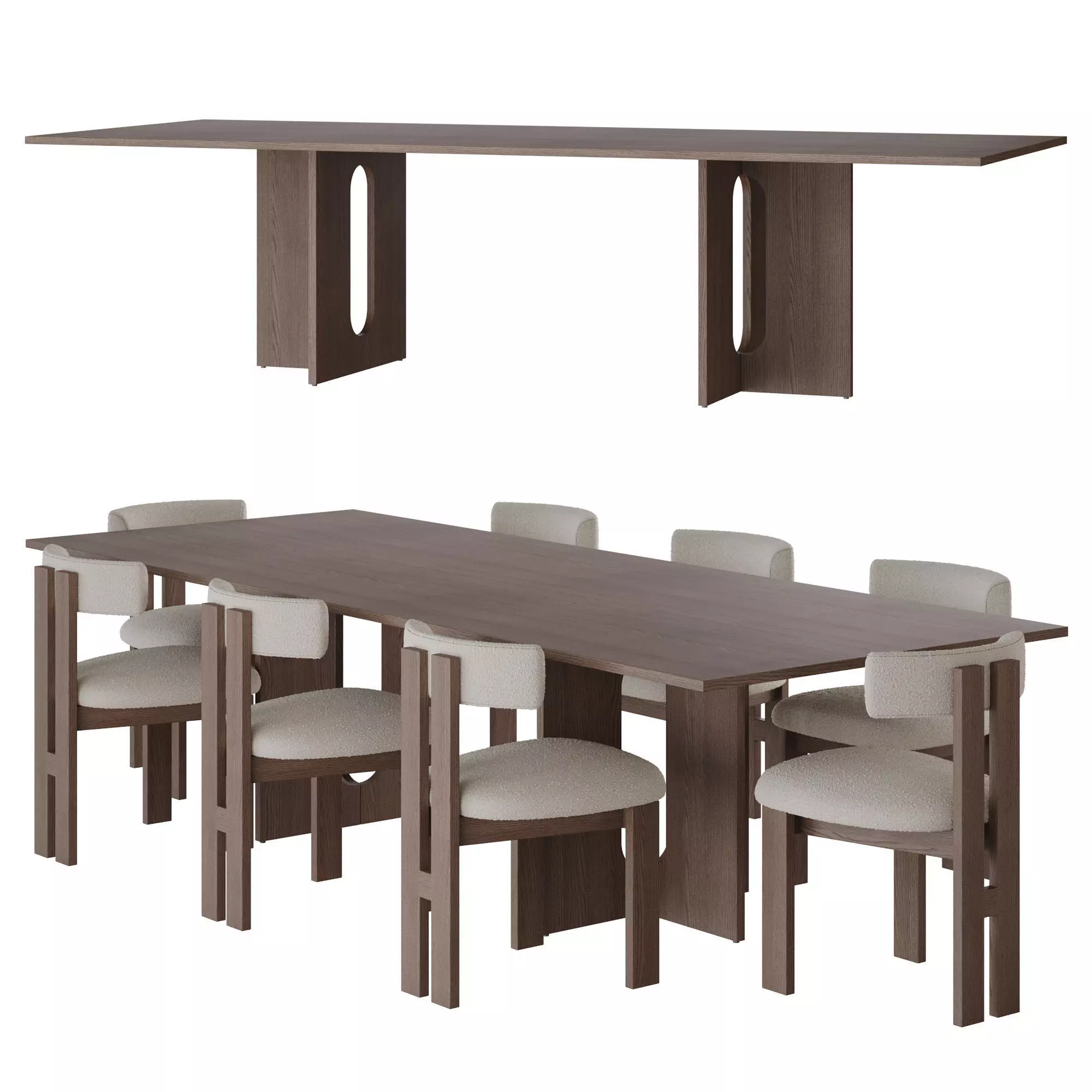 Audo Copenhagen ANDROGYNE DINING TABLE set 3D model_0