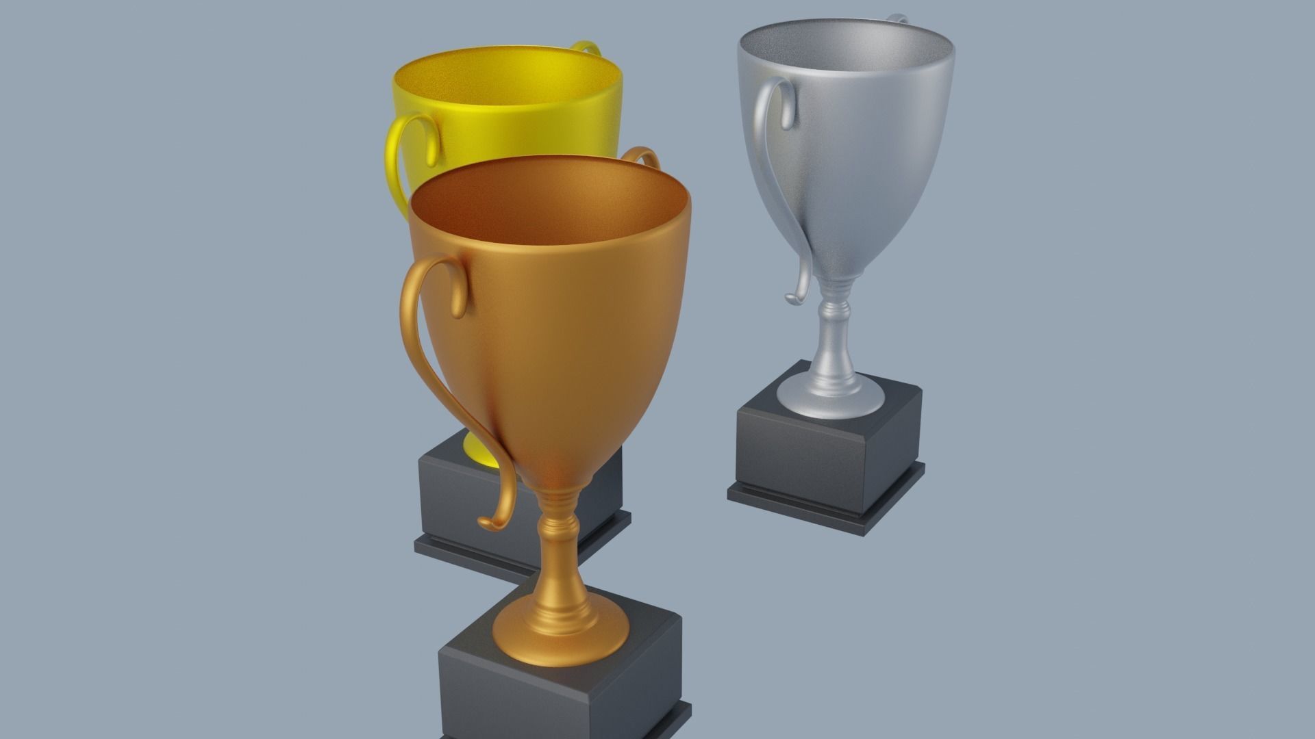 Cups Trophy Low-poly 3D model_8