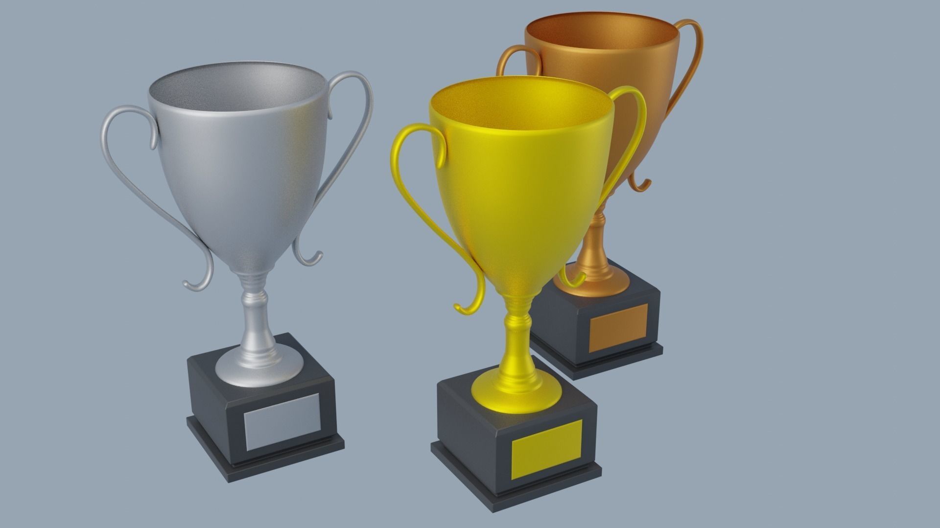 Cups Trophy Low-poly 3D model_1