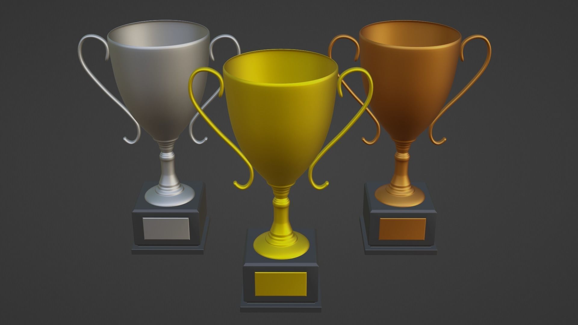 Cups Trophy Low-poly 3D model_12