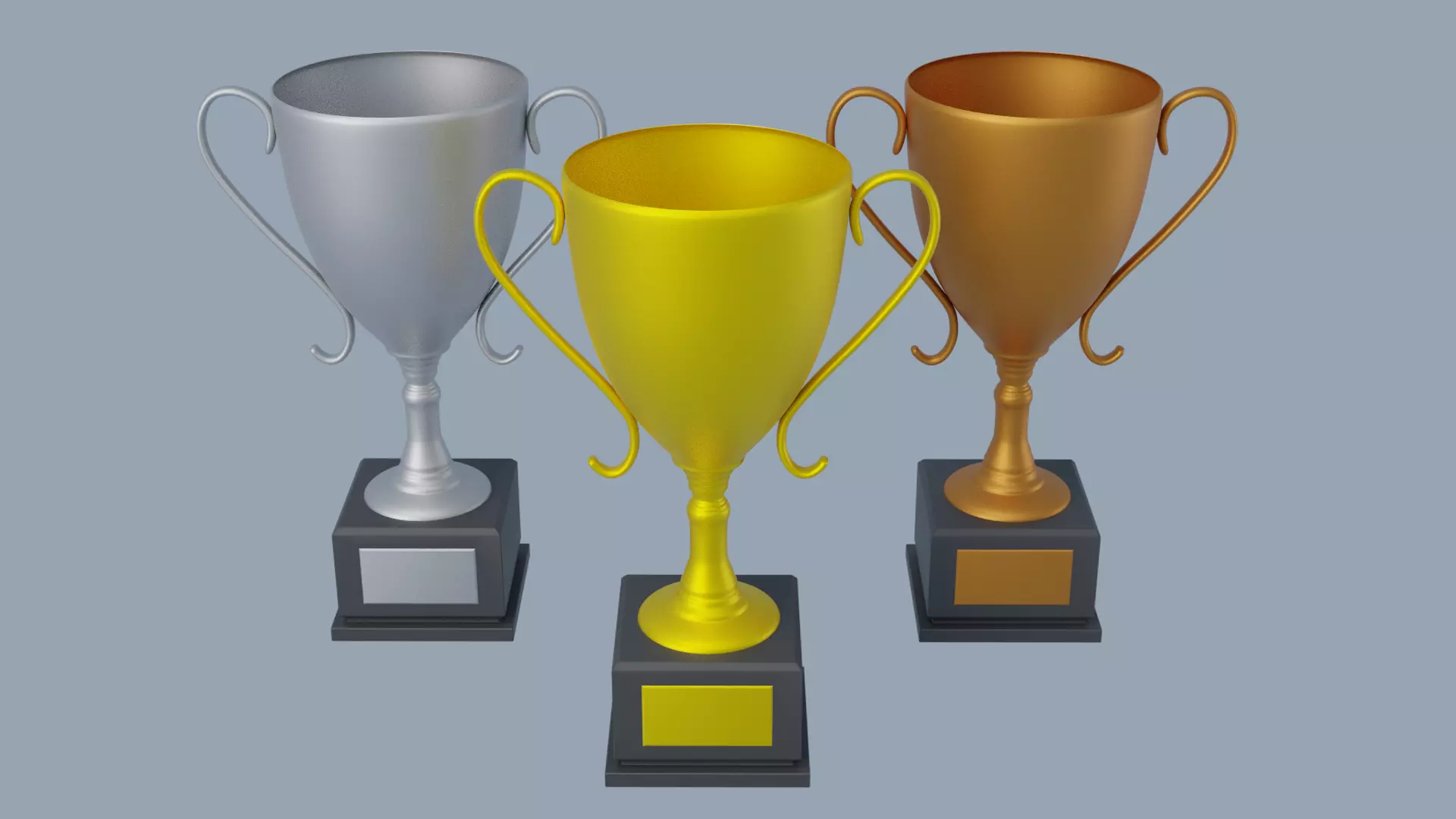 Cups Trophy Low-poly 3D model_0