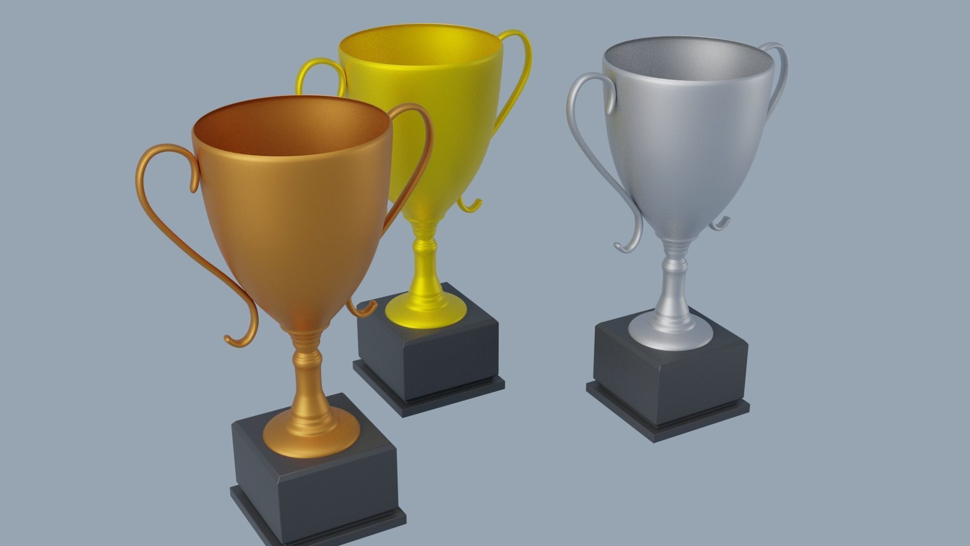 Cups Trophy Low-poly 3D model_7