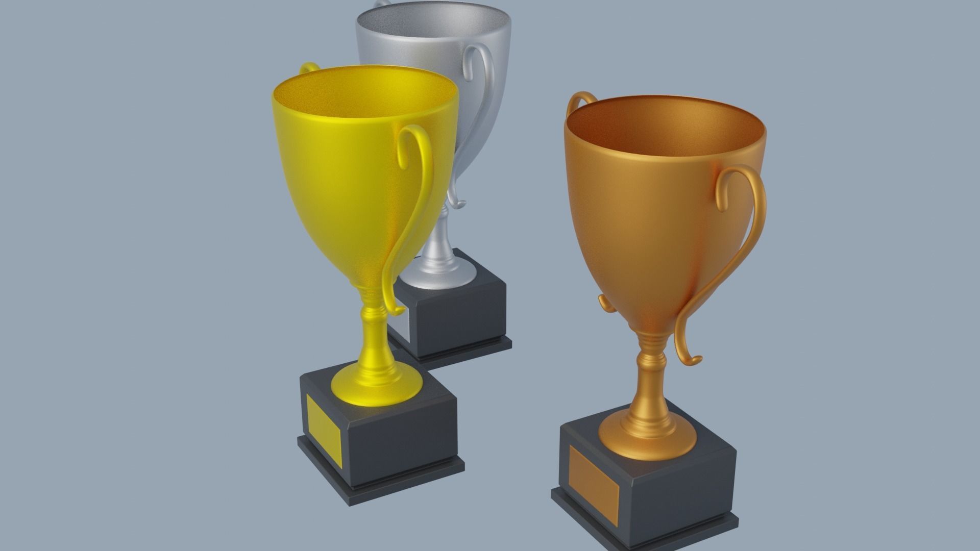 Cups Trophy Low-poly 3D model_10