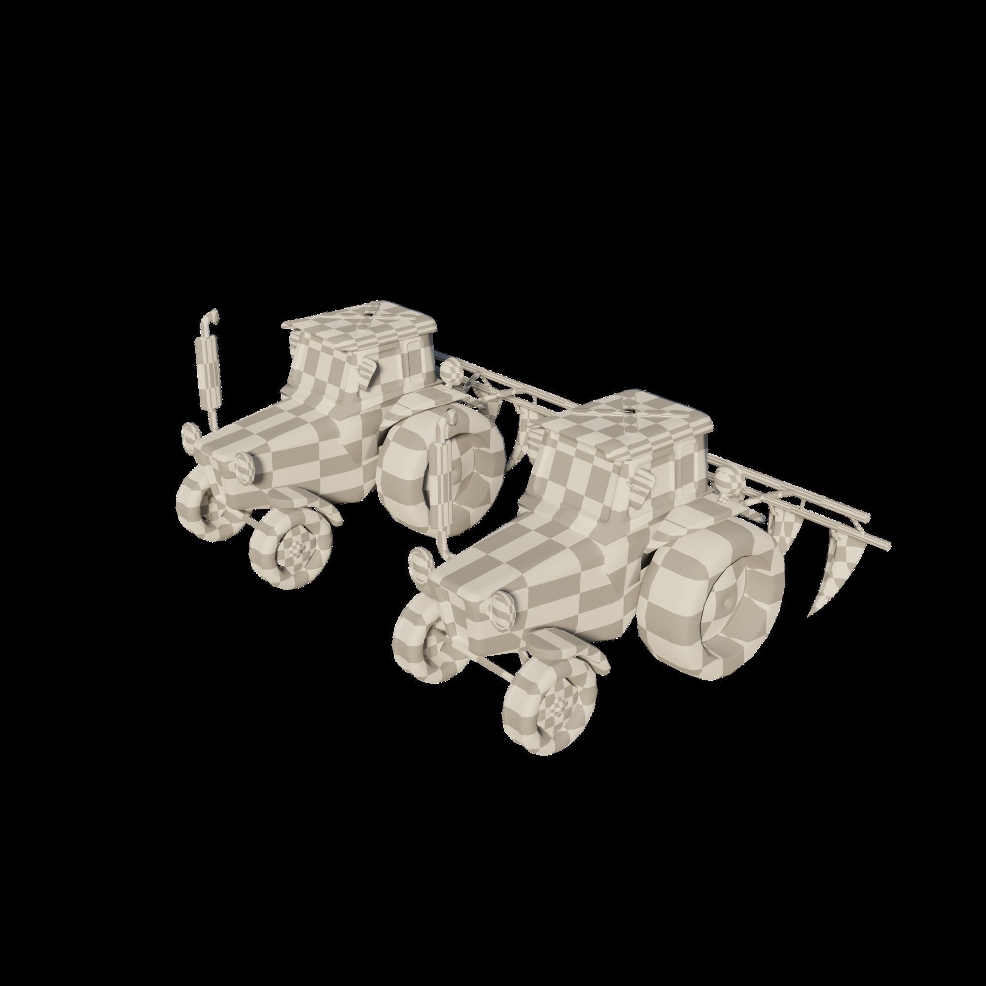 Tractor 3D model Low-poly 3D model_3