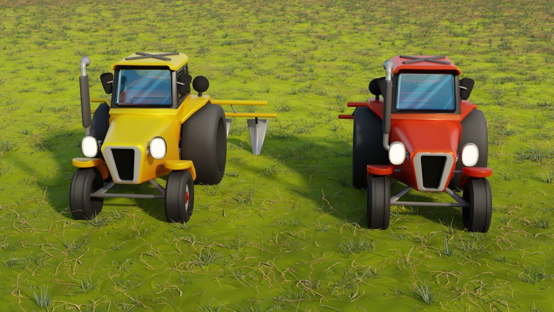 Tractor 3D model Low-poly 3D model_1