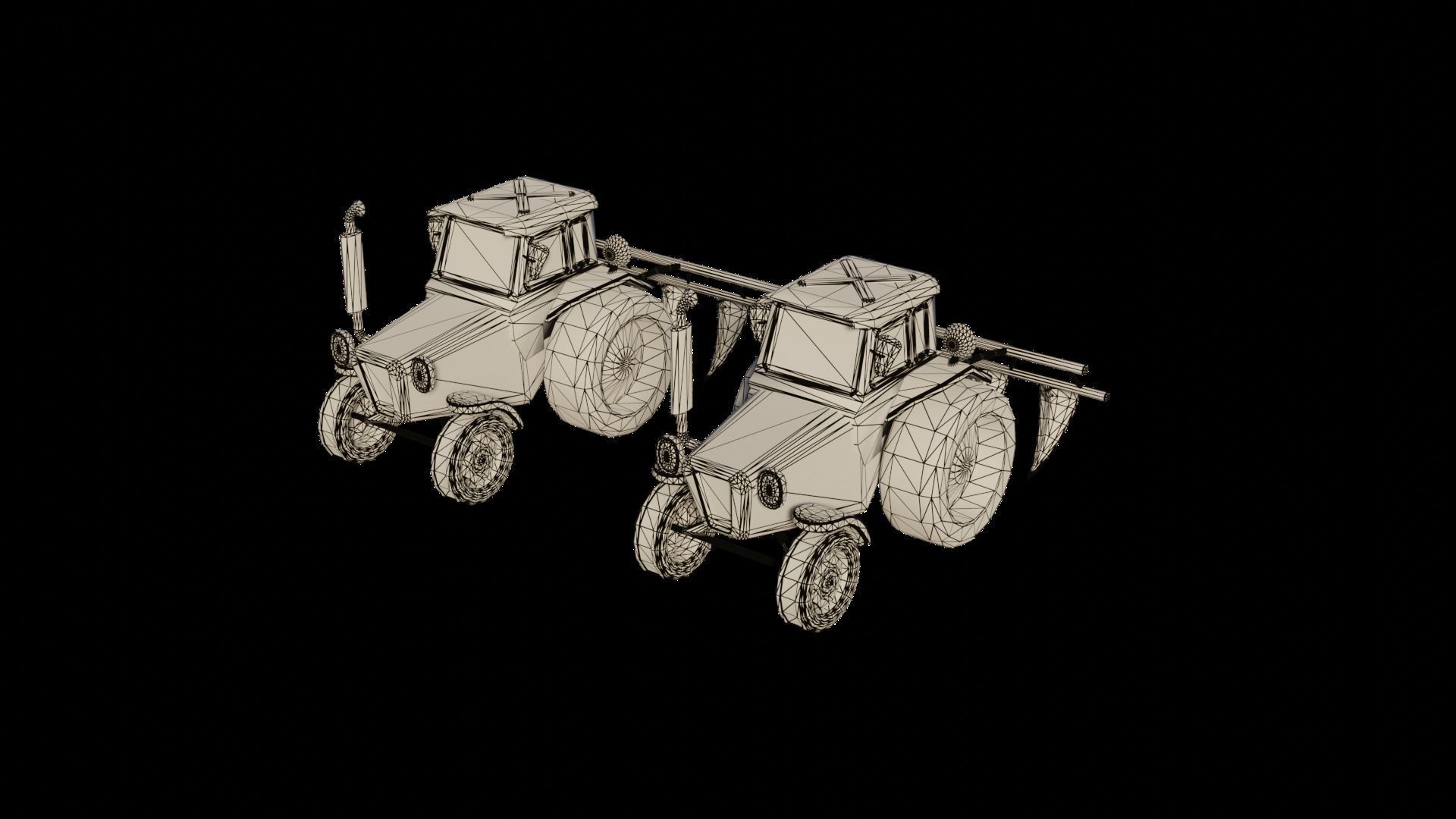 Tractor 3D model Low-poly 3D model_4