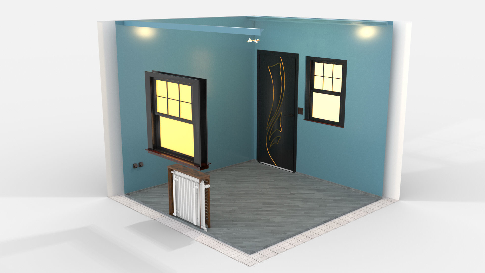 Bedroom Type 1 Interior Design without Furnitures 3D model_5