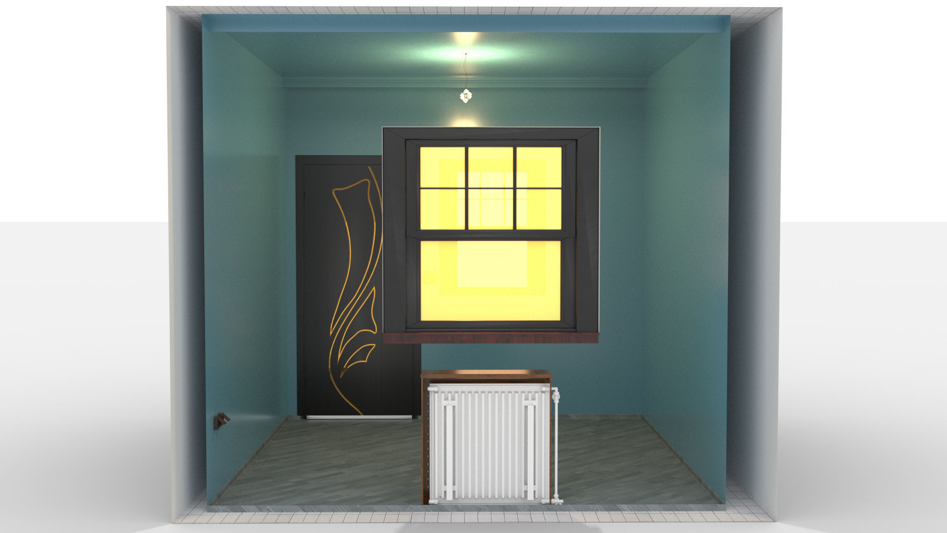 Bedroom Type 1 Interior Design without Furnitures 3D model_1