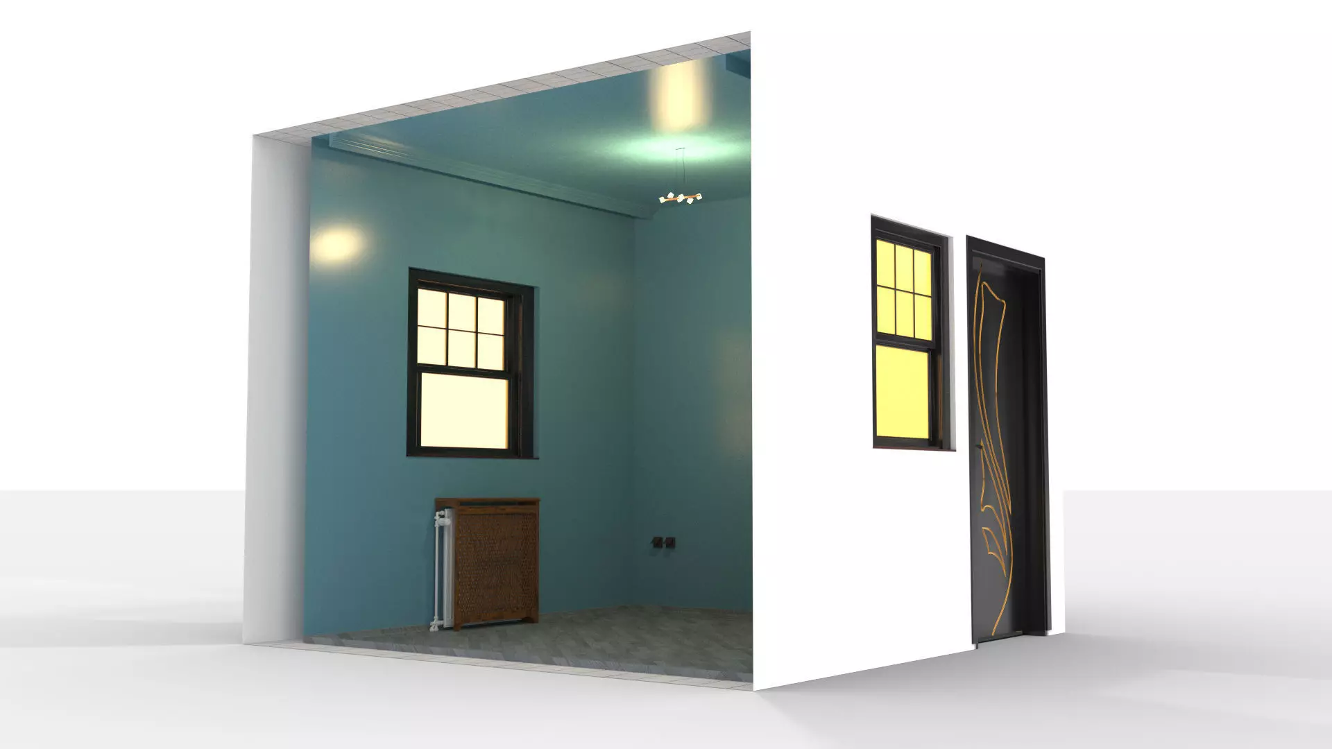 Bedroom Type 1 Interior Design without Furnitures 3D model_0