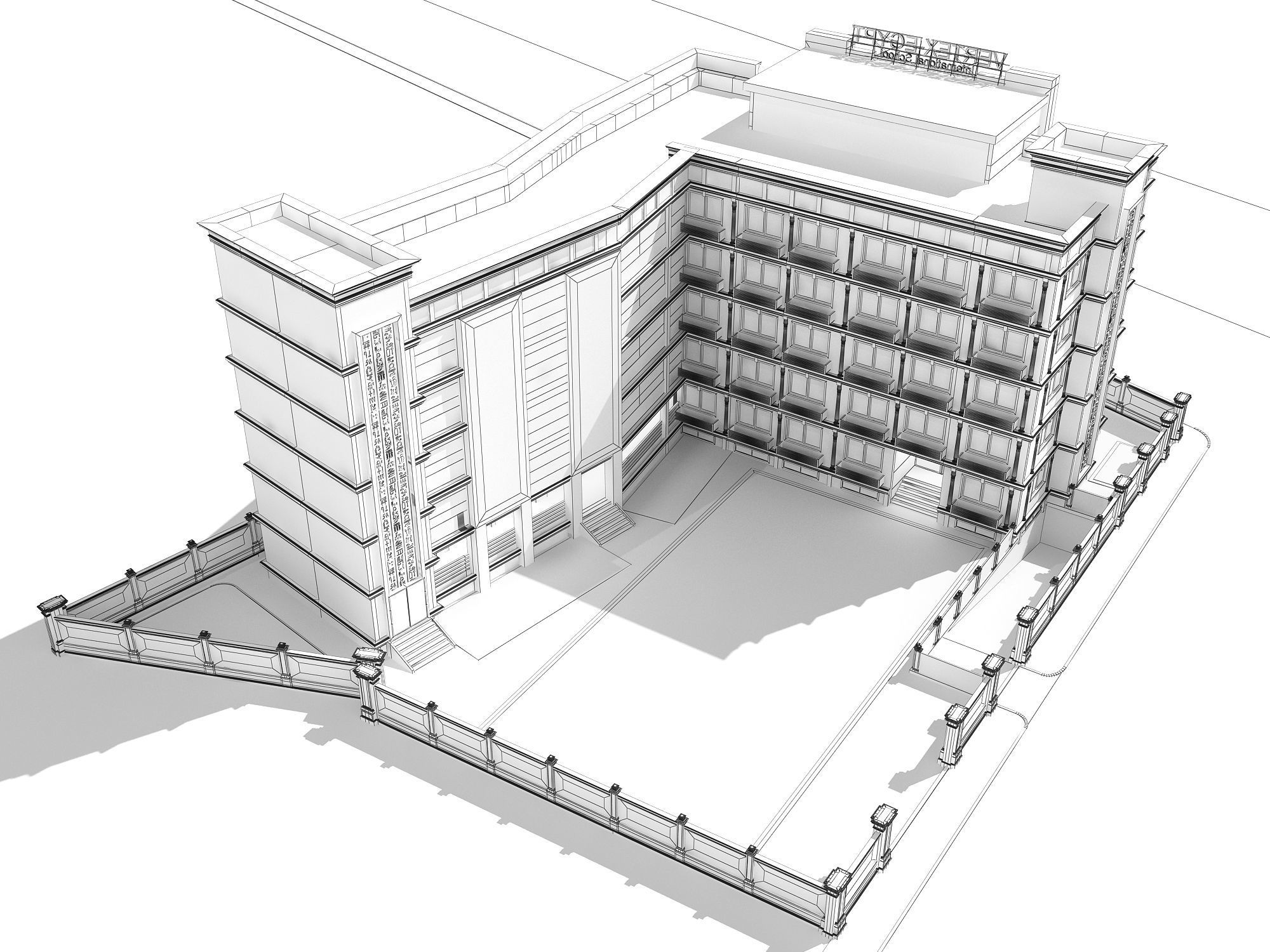 0204 - School Architecture Project - 2D Drawings - 3D Files 3D model_26