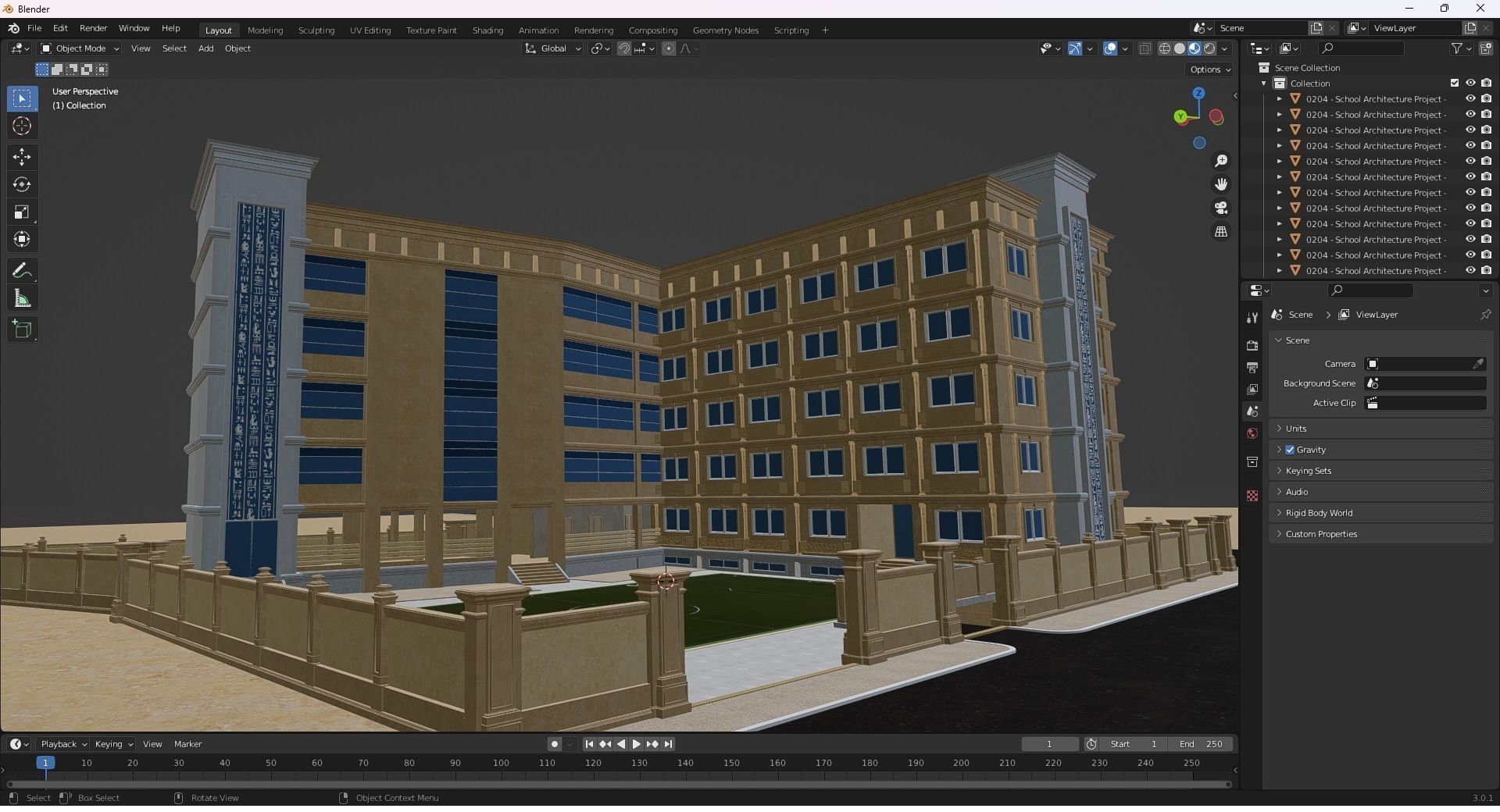 0204 - School Architecture Project - 2D Drawings - 3D Files 3D model_37
