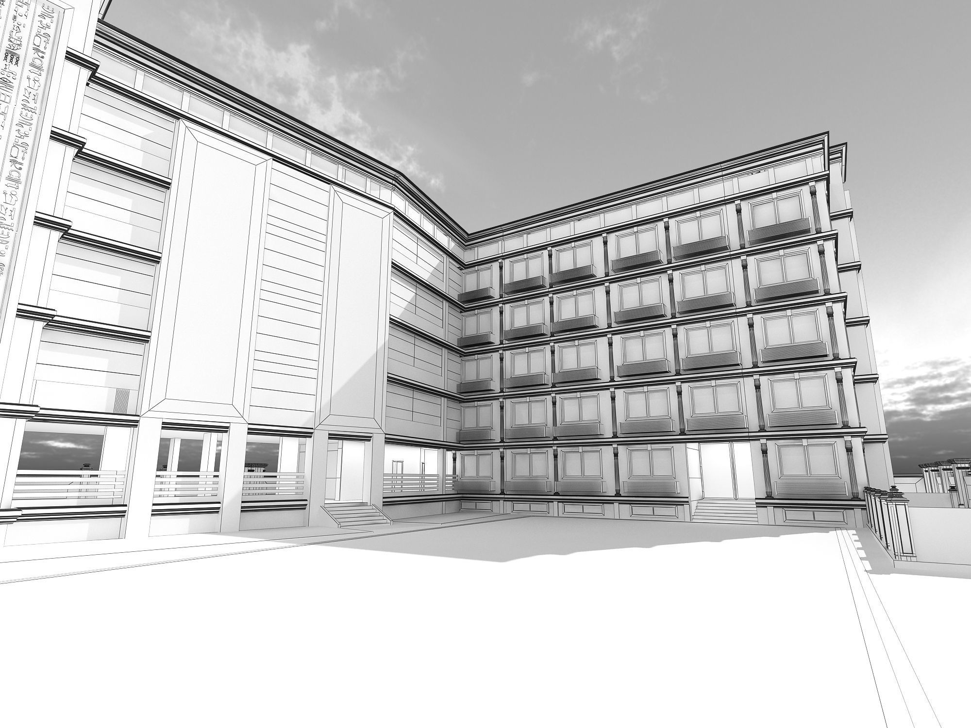 0204 - School Architecture Project - 2D Drawings - 3D Files 3D model_23