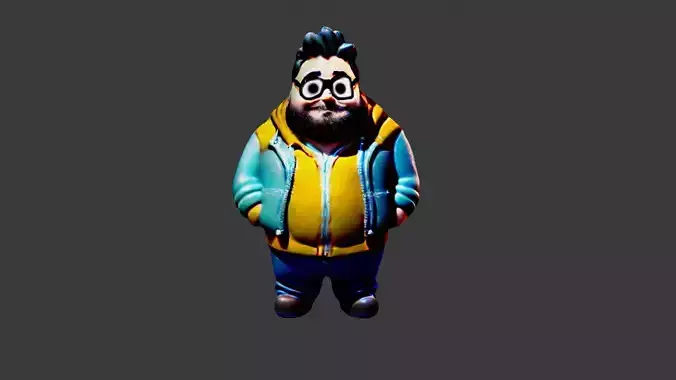 Man Fat Character Cartoon