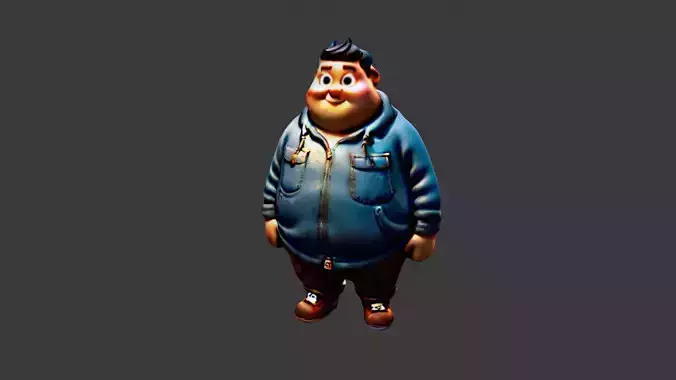 Man Fat Character Cartoon