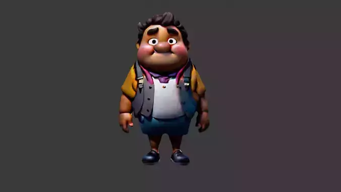 Man Fat Character Cartoon