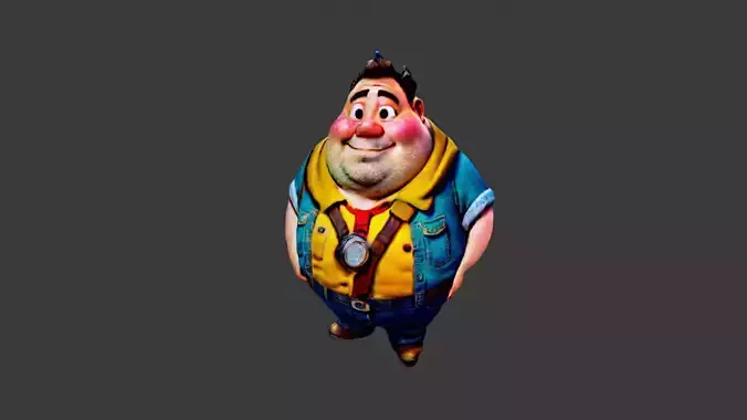 Man Fat Character Cartoon