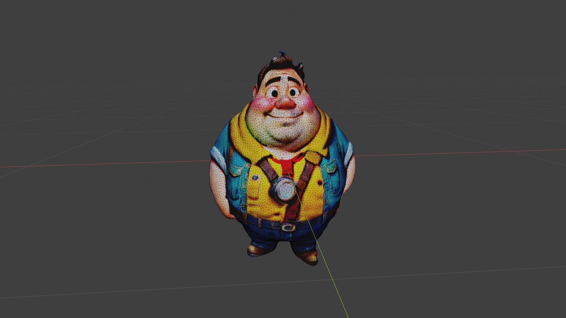 Man Fat Character Cartoon Low-poly 3D model_6