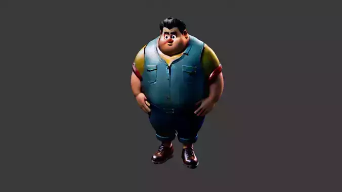 Man Fat Character Cartoon
