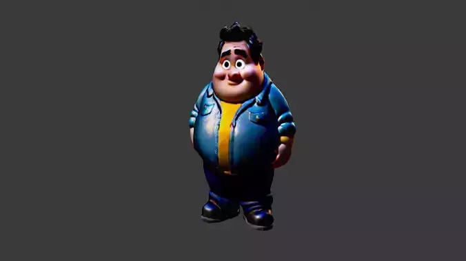 Man Fat Character Cartoon