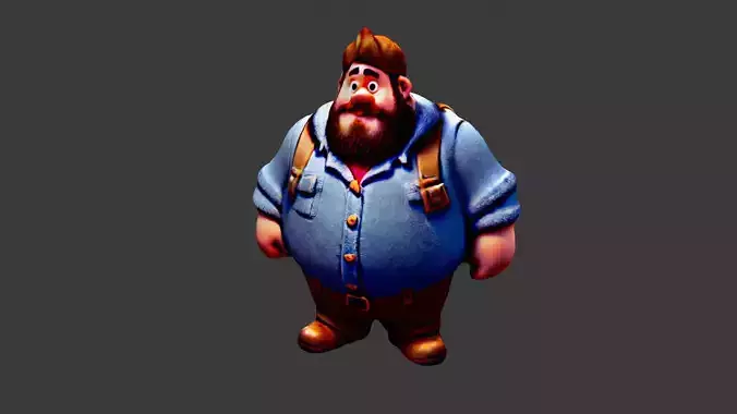 Man Fat Character Cartoon
