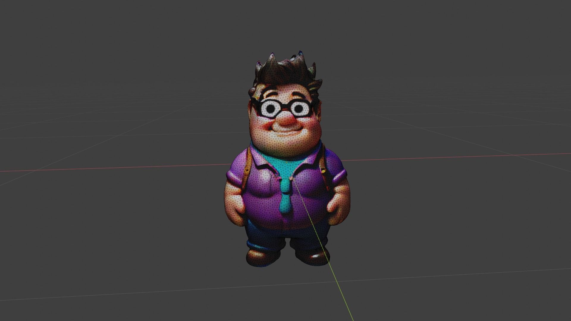 Fat Cartoon Man Low-poly 3D model_6