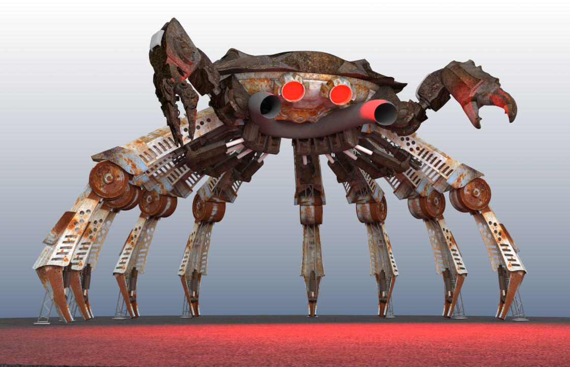 Mechanical crab DJ stage 3D model_3