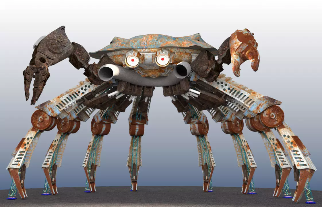 Mechanical crab DJ stage 3D model_0