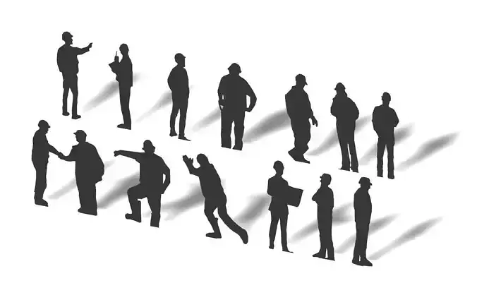 3D silhouettes of engineers workers various file format 3D model