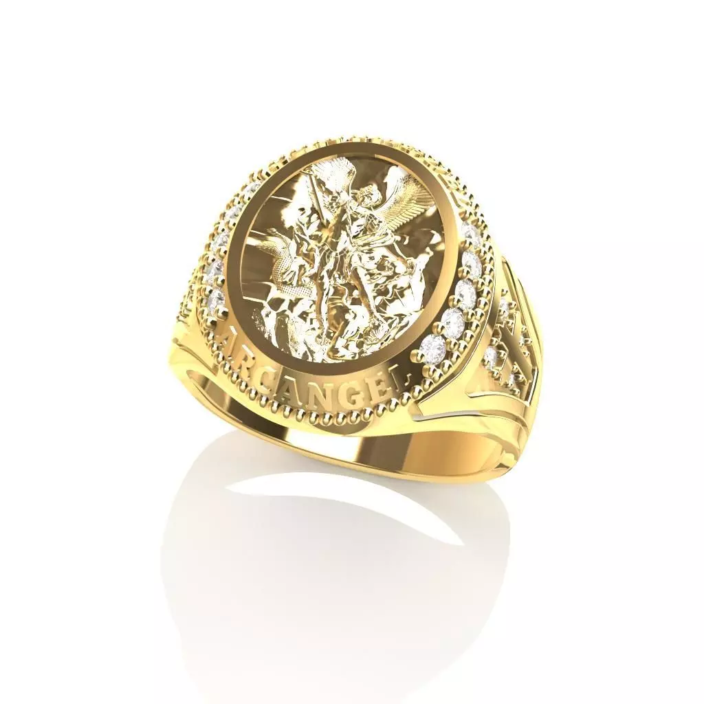 San Miguel Arcangel Ring 3D print model